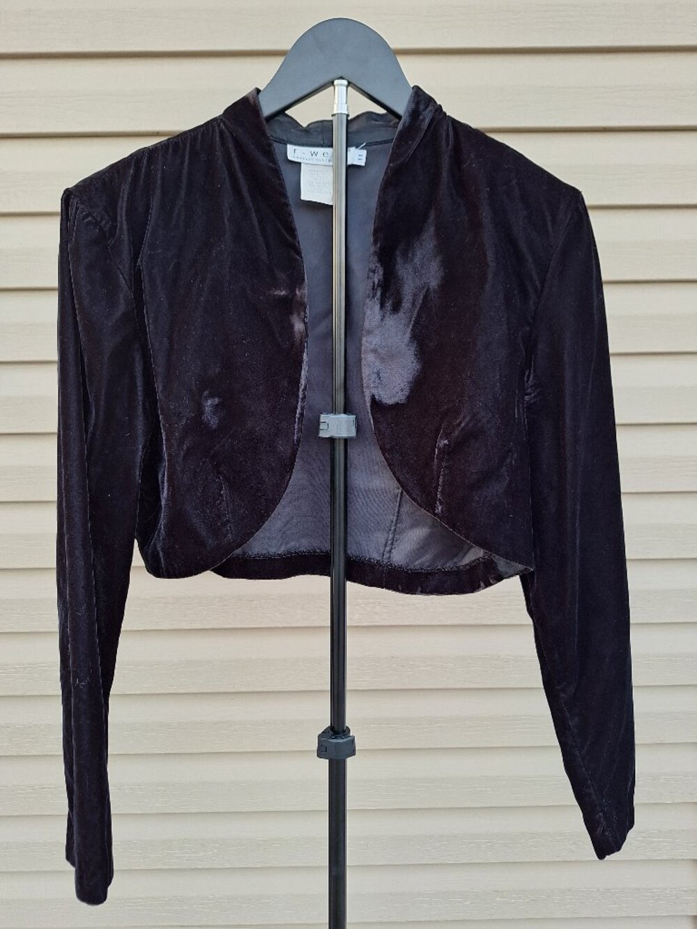 Vintage 90's R-wear Black Velvet Bolero Jacket Sz 11